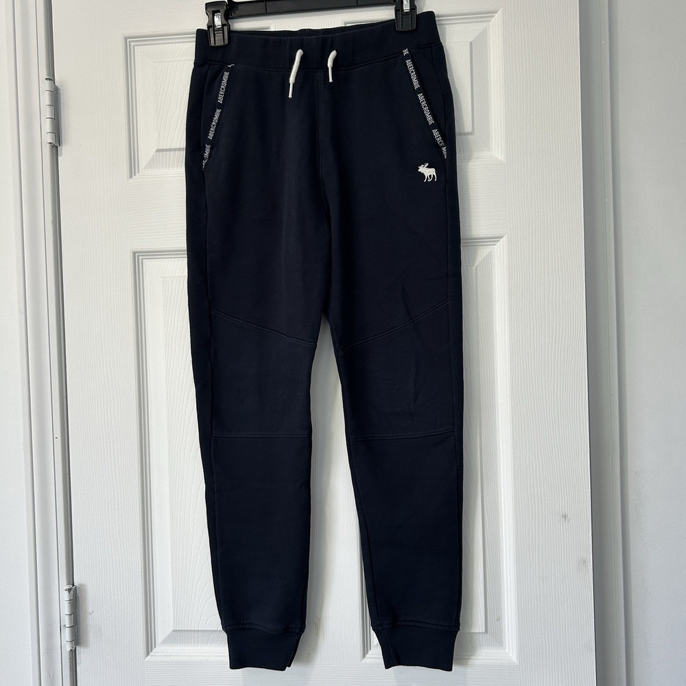 Abercrombie Kids 13-14 Sweatpants Joggers Soft Navy Blue W/ Pockets